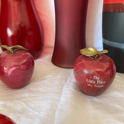 The Red Glass and Home Decor Lot