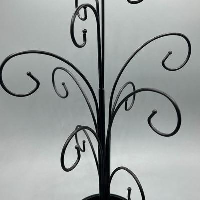 Black Metal Jewelry Necklace Holder Stand