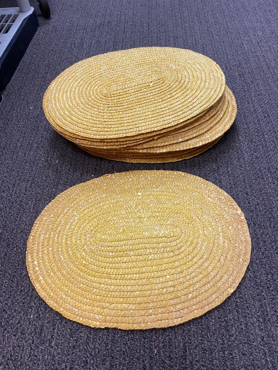 Large Lot of Oval Straw Woven Oblong Placemats