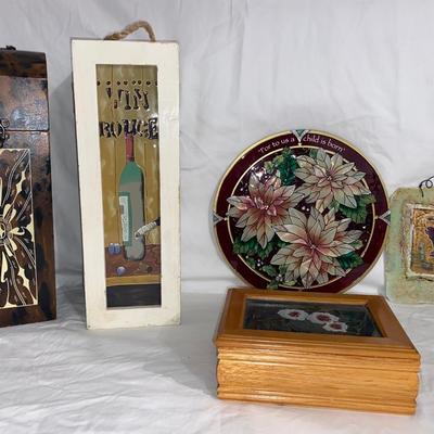 Assortment of Stained Glass, Wall Art, and Home Decor