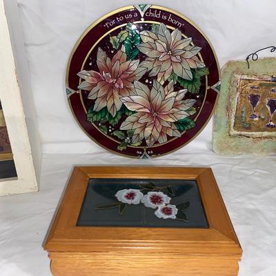 Assortment of Stained Glass, Wall Art, and Home Decor