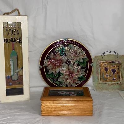 Assortment of Stained Glass, Wall Art, and Home Decor