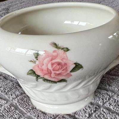 Vintage Rose Printed Sugar Bowl by Theodore Haviland USA