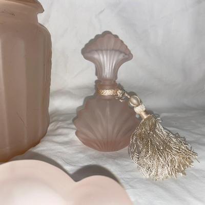 The Vintage Frosted Pink Glass Lot