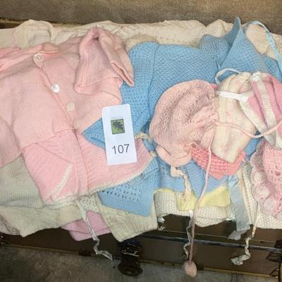 Lot of vintage crochet baby items