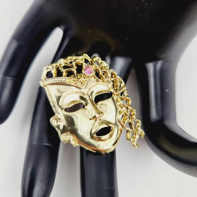 FANTASTIC GOLD TONED MASK PIN