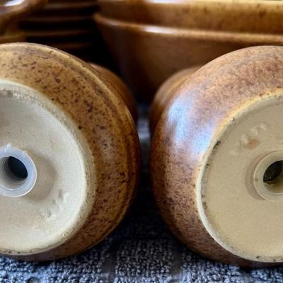 Vintage Set of Stoneware Oven Proof Dishes and Serving by Monmouth USA