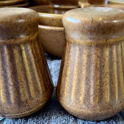 Vintage Set of Stoneware Oven Proof Dishes and Serving by Monmouth USA