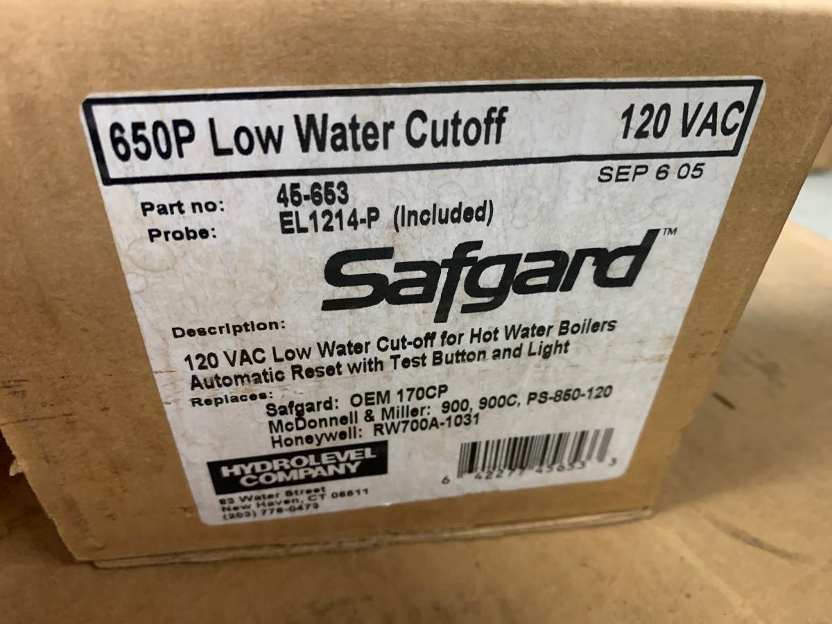 Safgard Low Water Cutoff Model 650P Hydrolevel Co. NIB