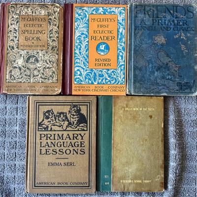 Lot of Very Rare Antique School Books