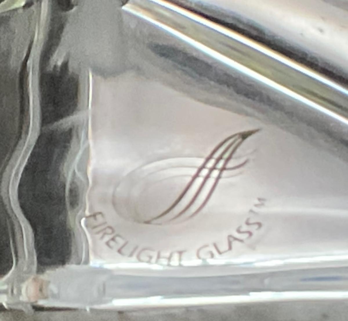 Glass Prism Oil Lamp Trio Firelight Glass triangular blown glass wick