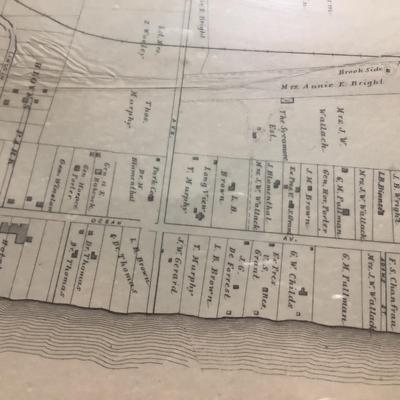 620 Framed Map of LONG BRANCH, NJ by W.J. Hubbard