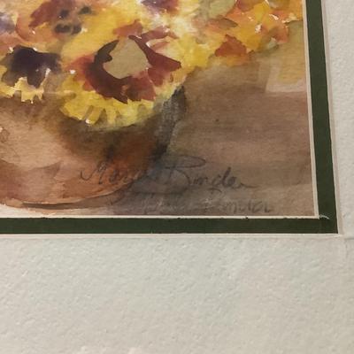 622 Original Watercolor of Sunflowers by Marlen Binder