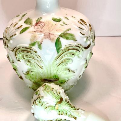 Beautiful Victorian Milk Glass Vanity Bottle