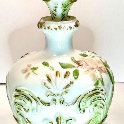 Beautiful Victorian Milk Glass Vanity Bottle