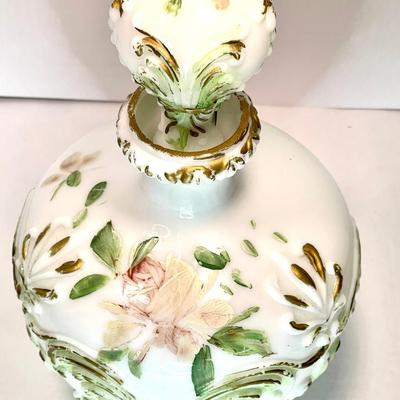 Beautiful Victorian Milk Glass Vanity Bottle