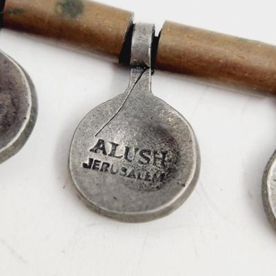 ALUSH JERUSALEM LEATHER & PEWTER NECKLACE