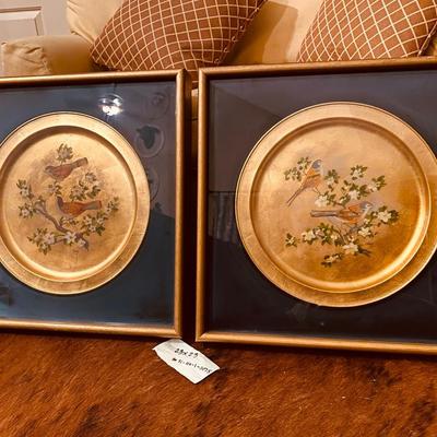 Pair Vintage Framed Trays
