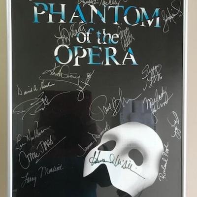 The Phantom of the Opera cast signed poster
