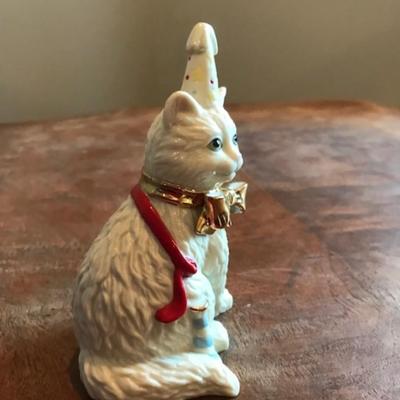 Lenox birthday cat figurine