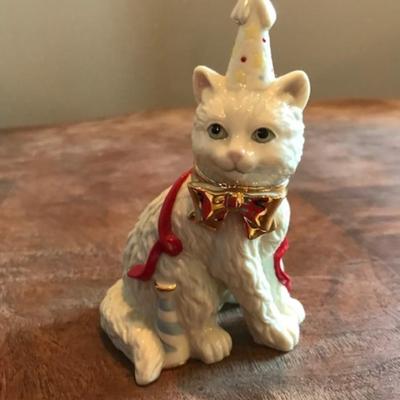 Lenox birthday cat figurine