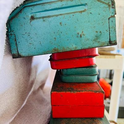 Small Metal Tool Boxes. (G-JM)