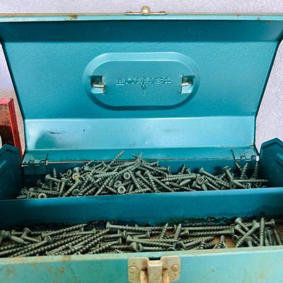 Small Metal Tool Boxes. (G-JM)