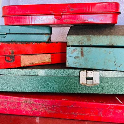 Small Metal Tool Boxes. (G-JM)