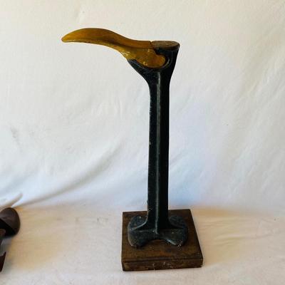 Antique Cast Iron Shoe Mold and Wooden Shoe Trees (GR-SL)