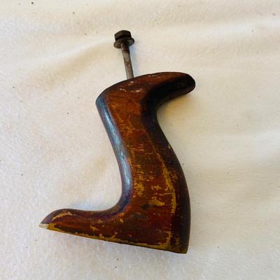 Antique Cast Iron Shoe Mold and Wooden Shoe Trees (GR-SL)