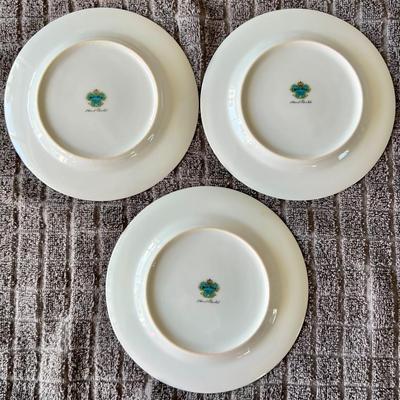 Set of 3 Vintage Hand Painted Floral Dessert China Plates by Meito 6.5" Inches