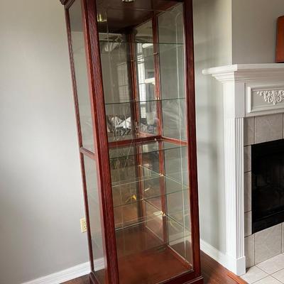 PULASKI KEEPSAKE Sliding Door Curio Cabinet With 5 Glass Shelves (A)