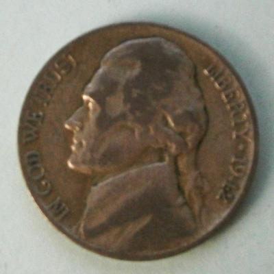 UNITED STATES 1942P Silver Nickel