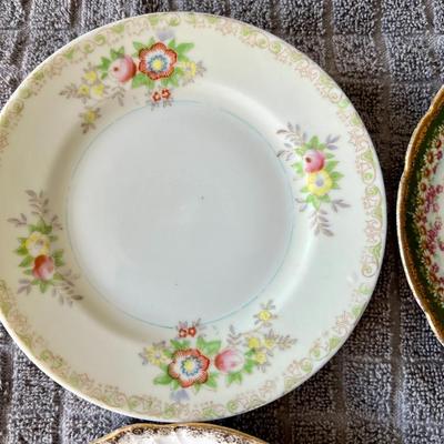 Lot of 6" Inch Vintage German, Austrian and Japanese Hand Painted Decorative Floral Plates