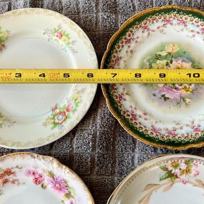 Lot of 6" Inch Vintage German, Austrian and Japanese Hand Painted Decorative Floral Plates
