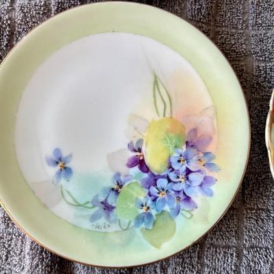 Lot of 6" Inch Vintage German, Austrian and Japanese Hand Painted Decorative Floral Plates