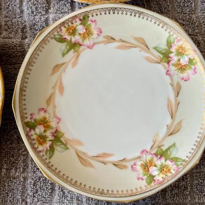 Lot of 6" Inch Vintage German, Austrian and Japanese Hand Painted Decorative Floral Plates