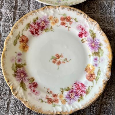 Lot of 6" Inch Vintage German, Austrian and Japanese Hand Painted Decorative Floral Plates