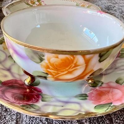 Lot of 6" Inch Vintage German, Austrian and Japanese Hand Painted Decorative Floral Plates