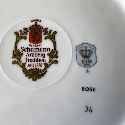 Vintage German Shumann Arzberg Golden Crown E & R Wild Rose Porcelain Decorative Plate 10" Inches