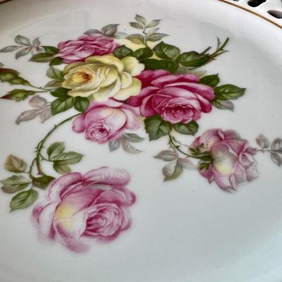 Vintage German Shumann Arzberg Golden Crown E & R Wild Rose Porcelain Decorative Plate 10" Inches