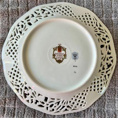 Vintage German Shumann Arzberg Golden Crown E & R Wild Rose Porcelain Decorative Plate 10" Inches