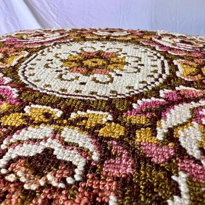 Vintage Needle Point Floral Foot Stool
