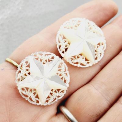 MADE IN BETHLEHEM - MOTHER OF PEARL STAR EARRINGS