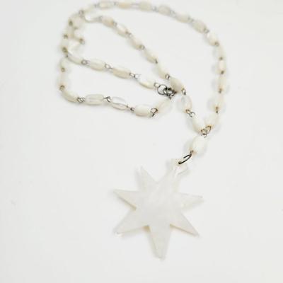 MADE IN BETHLEHEM STAR THEMED MOTHER OF PEARL NECKLACE