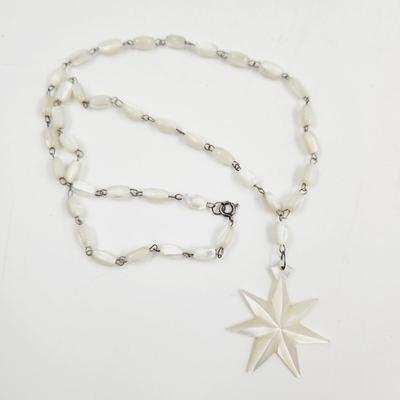 MADE IN BETHLEHEM STAR THEMED MOTHER OF PEARL NECKLACE