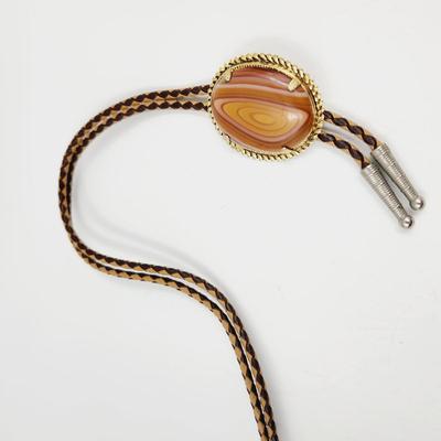 SOUTHWESTERN FRAMED AGATE BOLO TIE