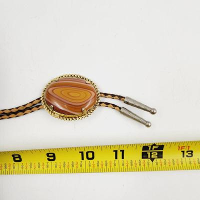 SOUTHWESTERN FRAMED AGATE BOLO TIE