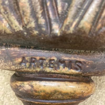 Pair of ceramic Italian Bust and 12â€diameter globe