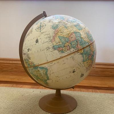 Pair of ceramic Italian Bust and 12â€diameter globe